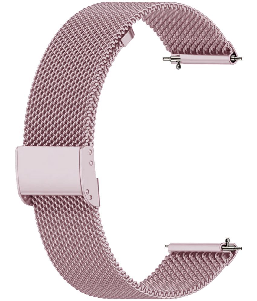     			ACM Watch Strap Steel Metal 22mm compatible with Boat Lunar Tigon Smartwatch Adjustable Belt Chain Band Rose Pink