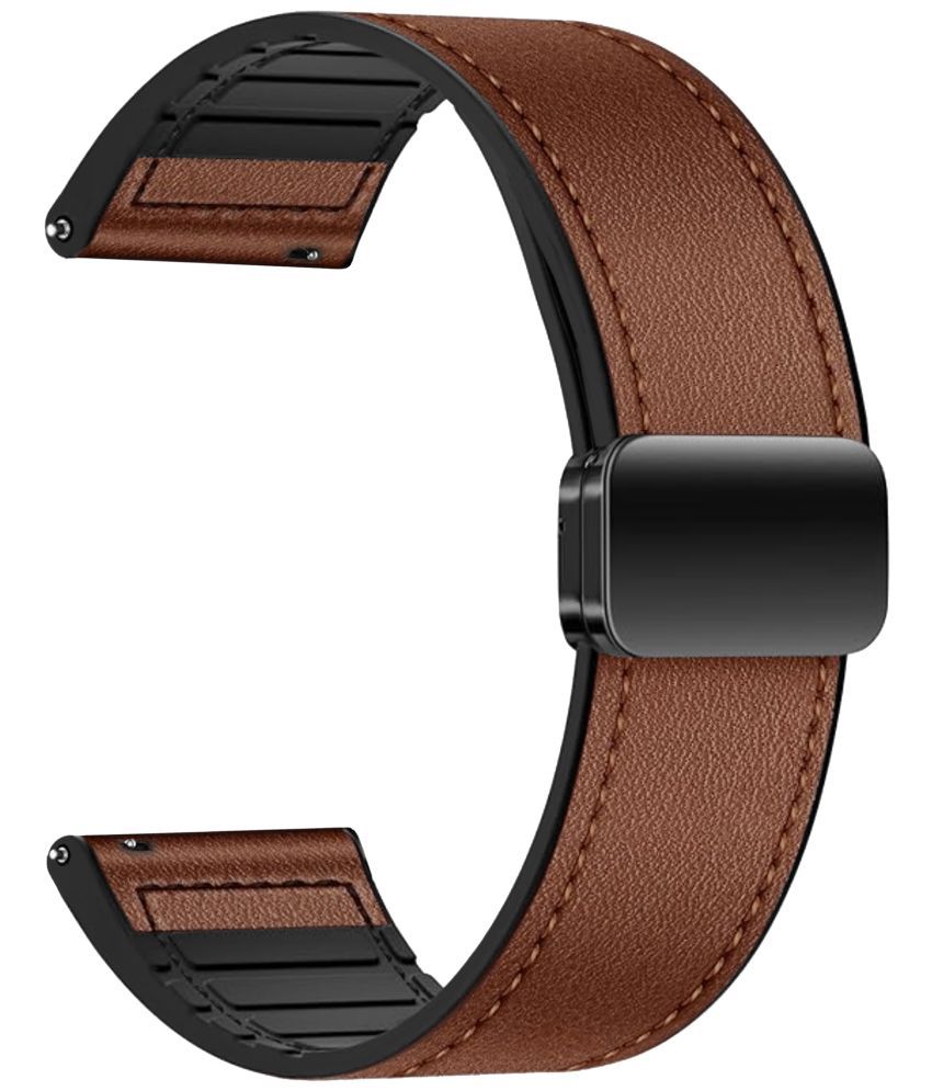     			ACM Watch Strap Leather Magnetic Silicone 22mm compatible with Zebronics Zeb Gemini Smartwatch Belt Luxury Band Brown