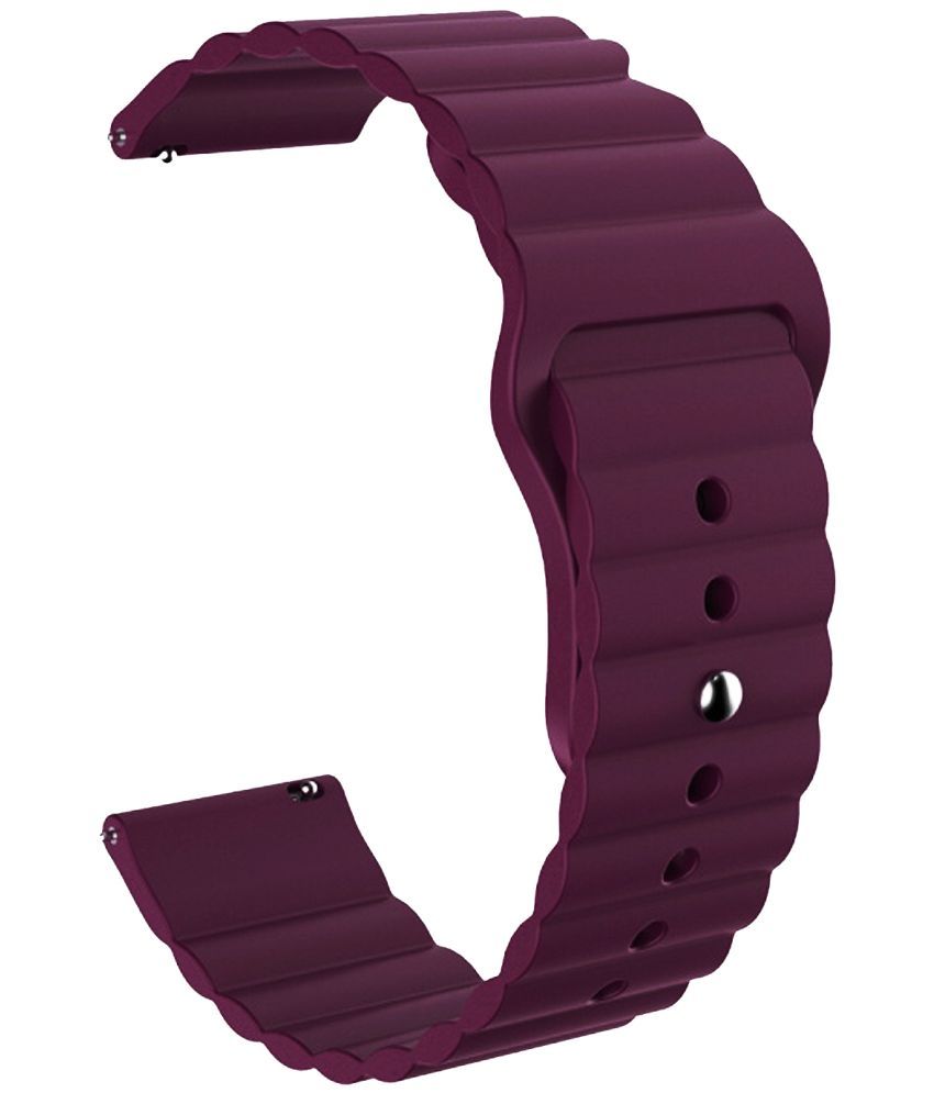     			ACM Watch Strap Wave Design Silicone Belt 22mm compatible with Wings Urbana Smartwatch Sports Band Purple