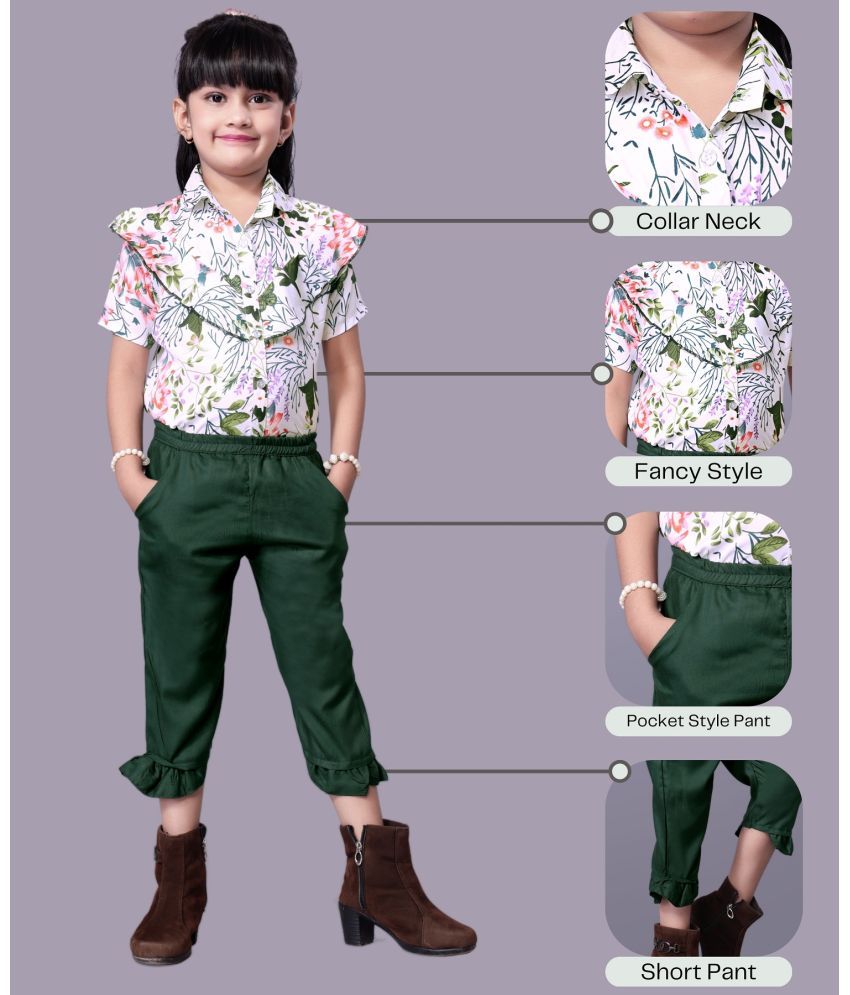     			Aarya Designer Pack of 1 Girls Crepe Shirt ( Green )