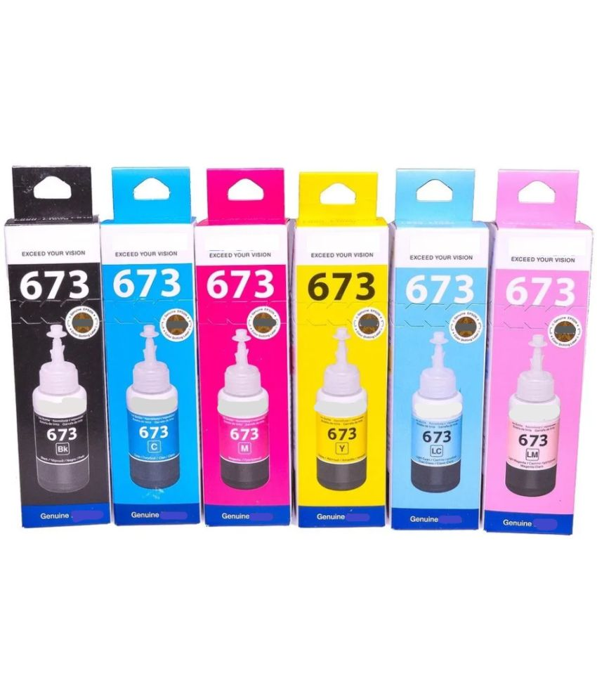     			ID CARTRIDGE 673 Multicolor Color and Black Cartridge for 673 Multicolor Pack of 6 Ink bottle For L800/ L805/ L810/ L850/ L1800