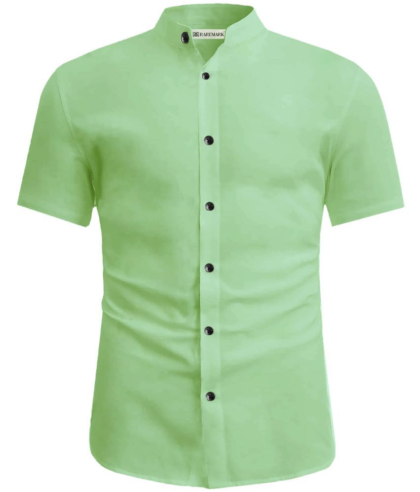     			RAREMARK Cotton Blend Slim Fit Solids Full Sleeves Men's Casual Shirt - Sea Green ( Pack of 1 )