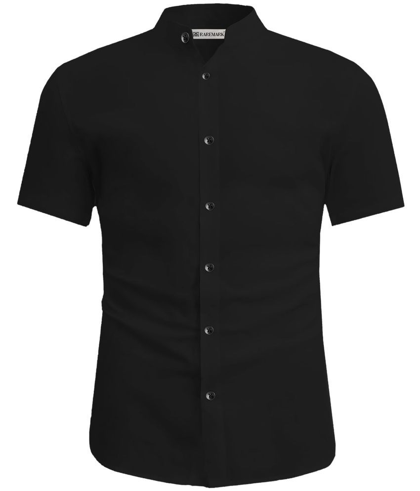     			RAREMARK Cotton Blend Slim Fit Solids Full Sleeves Men's Casual Shirt - Black ( Pack of 1 )