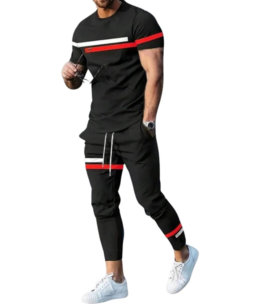     			Forbro Black Cotton Blend Regular Fit Men's Tracksuit ( Pack of 1 )