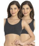 Amante Pack of 2 Cotton Non Padded Women's Cami bra ( Grey )