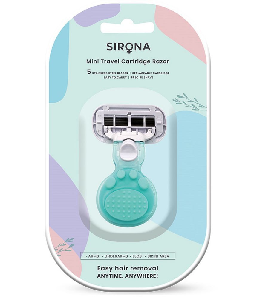     			Sirona 5 Blade Mini Travel Cartridge Hair Removal Razor for Women with Aloe Vera & Vitamin E Lubrication