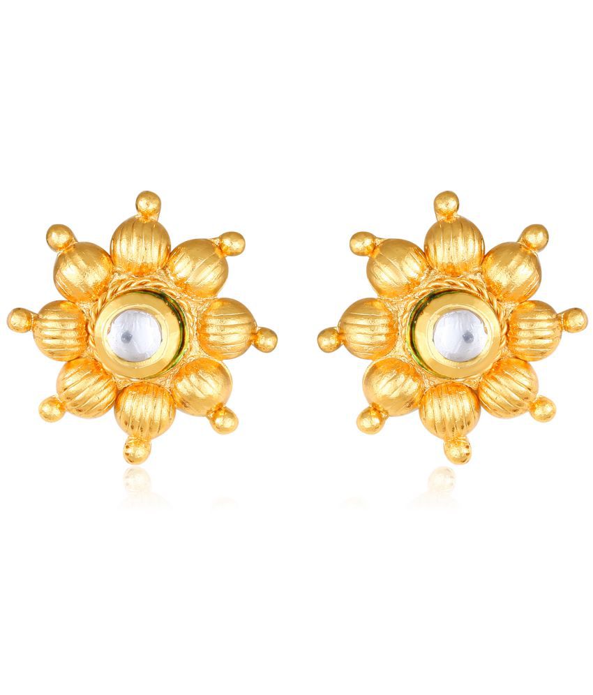     			Vighnaharta Daisy Flower Gold Plated White Polki studded alloy Stud Earring for Women and Girls- (VFJ1470ERG-WHITE)