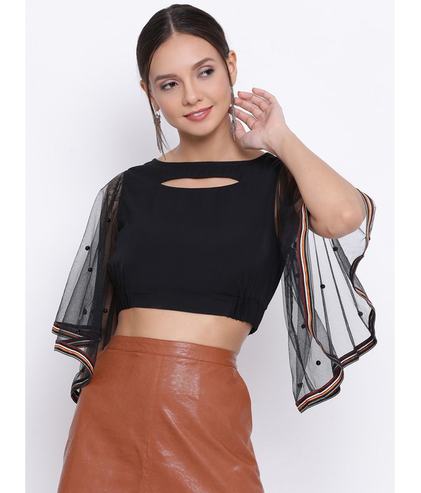     			ALL WAYS YOU - Black Polyester Women's Crop Top ( )