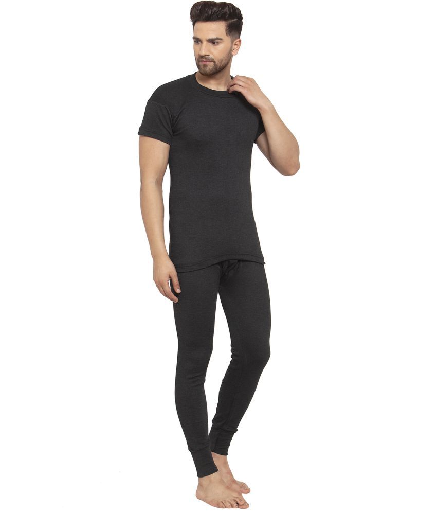     			Uzarus Cotton Blend Men's Thermal Sets ( Black )