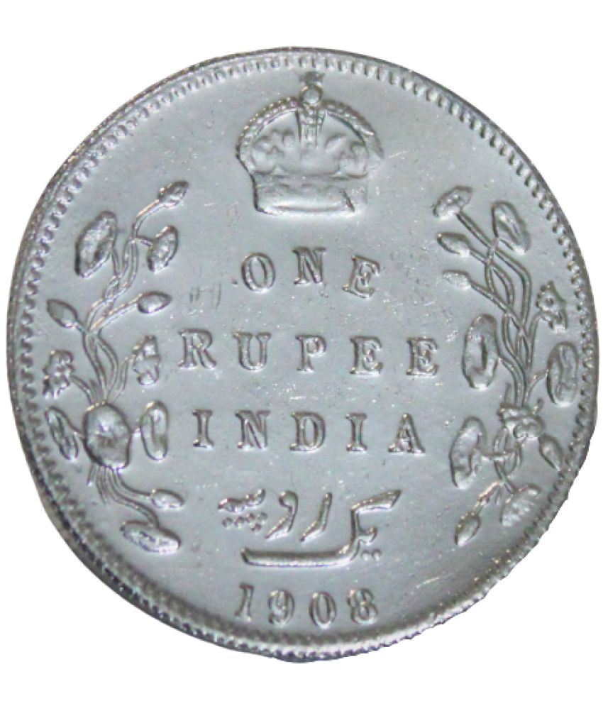     			1 Rupee 1908 Edward King George Silverplated Fancy Coin - Only For Collection Purpose