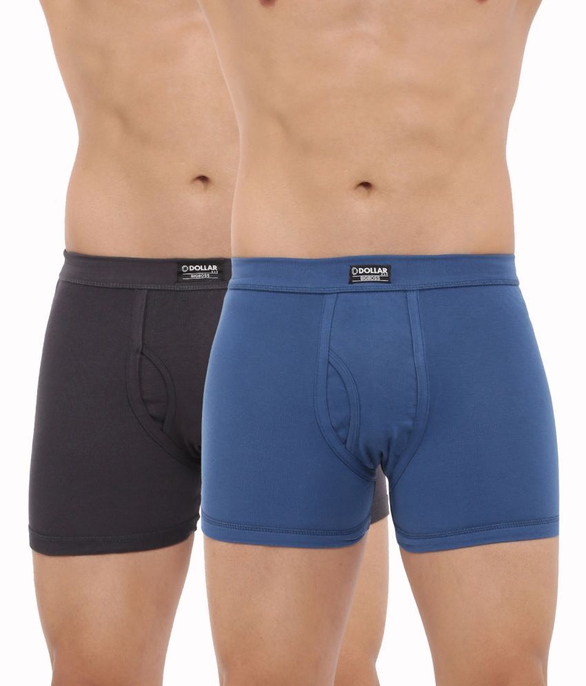     			Pack of 2 Dollar Bigboss Assorted Solid Cotton Blend Men Trunk