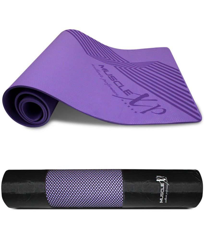     			MuscleXP Designer Yoga Mat for Women and Men with Cover Bag, Pure EVA Material, 6mm Extra Thick Exercise mat for Workout Yoga Fitness, Pilates and Meditation, Anti Tear Anti Slip (Purple)