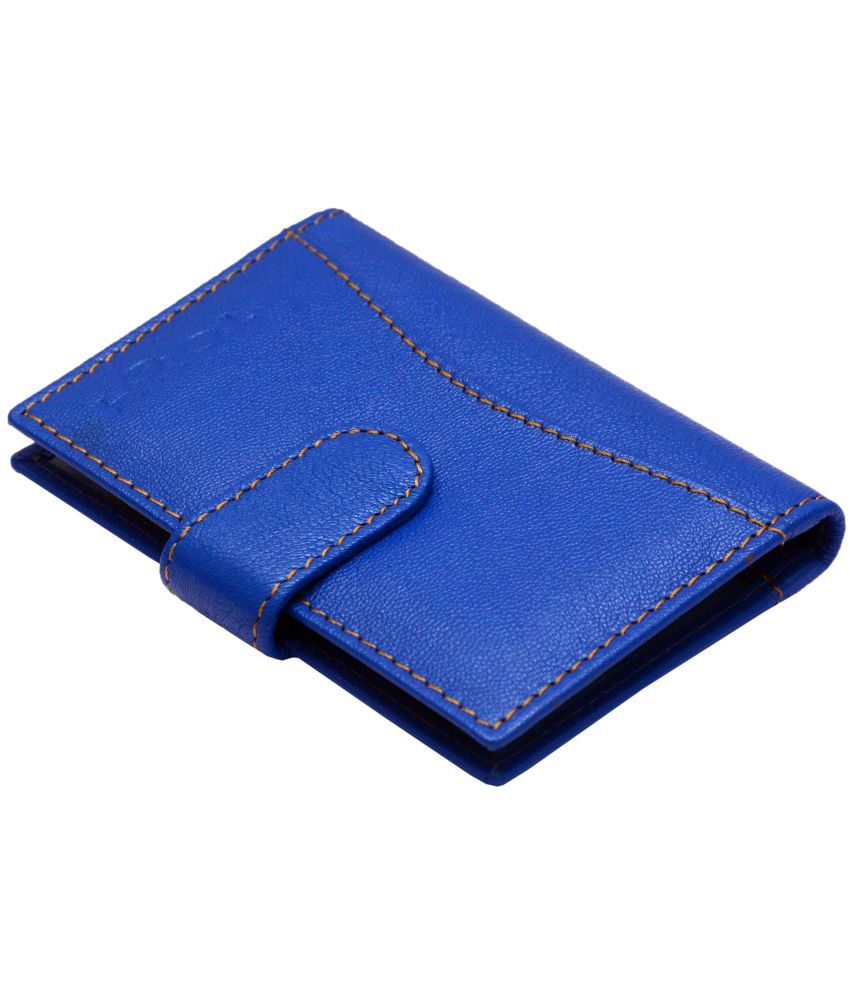     			|| TOUGH || Blue Leather Card Holder For Men And Women