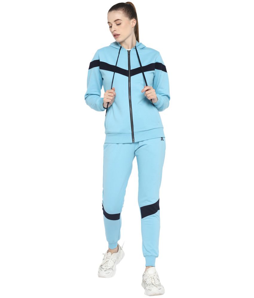     			OFF LIMITS Blue Cotton Blend Color Blocking Tracksuit - Single