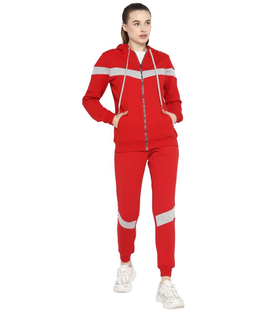     			OFF LIMITS Red Cotton Blend Color Blocking Tracksuit - Single