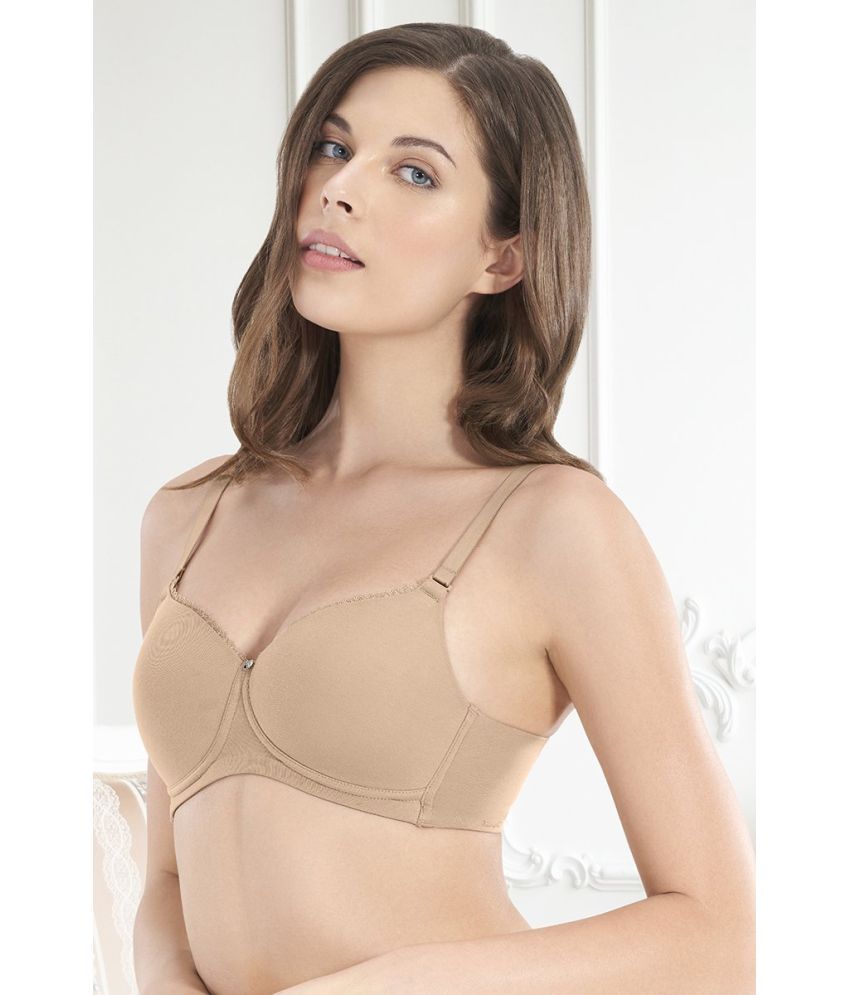     			Amante Cotton T-Shirt Bra - Beige Single