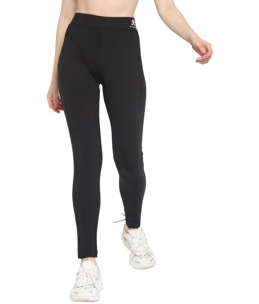     			OFF LIMITS Black Poly Spandex Color Blocking Tights - Single