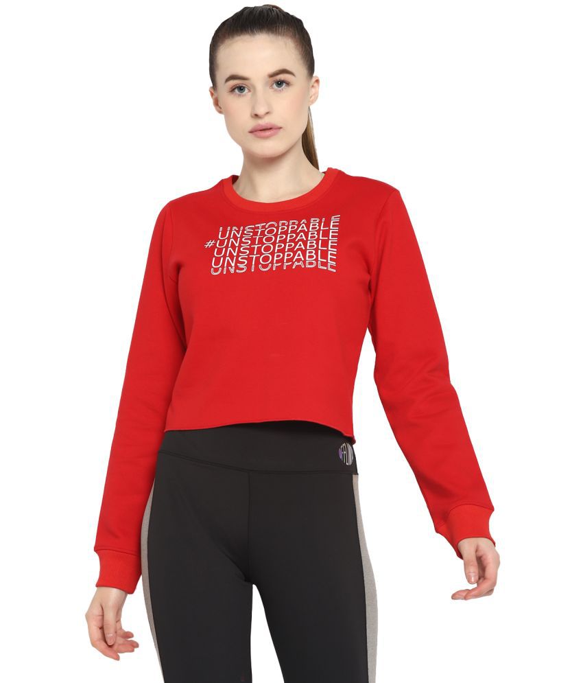 OFF LIMITS - Red Cotton Blend Women's Sweatshirt