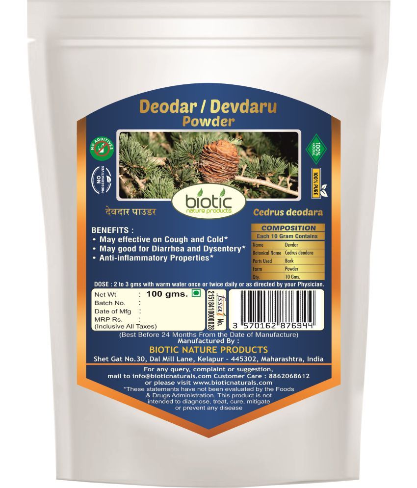     			Biotic Deodar Powder (Cedrus Deodara) Devadaru Powder 200 gm Pack of 2