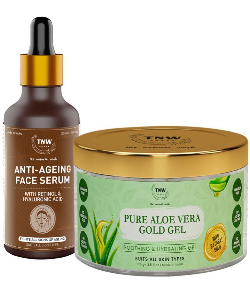     			TNW - The Natural Wash Aloe Vera Gel & Anti aging Serum Facial Kit mL Pack of 2