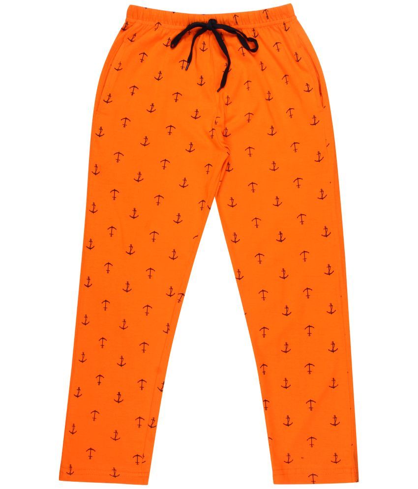     			Diaz Pack of 1 Boys 100% Cotton Trackpant ( Orange )