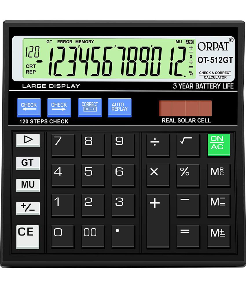     			Orpat OT-512GT  12 Digit Auto replay function, 12 Digits Display  Calculator (Black)