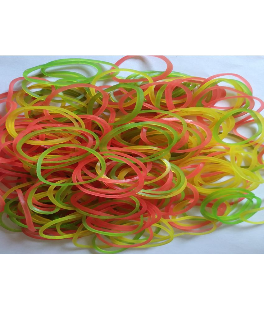     			Rubber Bands - 1.5 inch Premium Rubber Bands -Offices/Home/Kitchen Uses (Fluorescent Colour, Fluorescent Colors - 100 Grams Pack