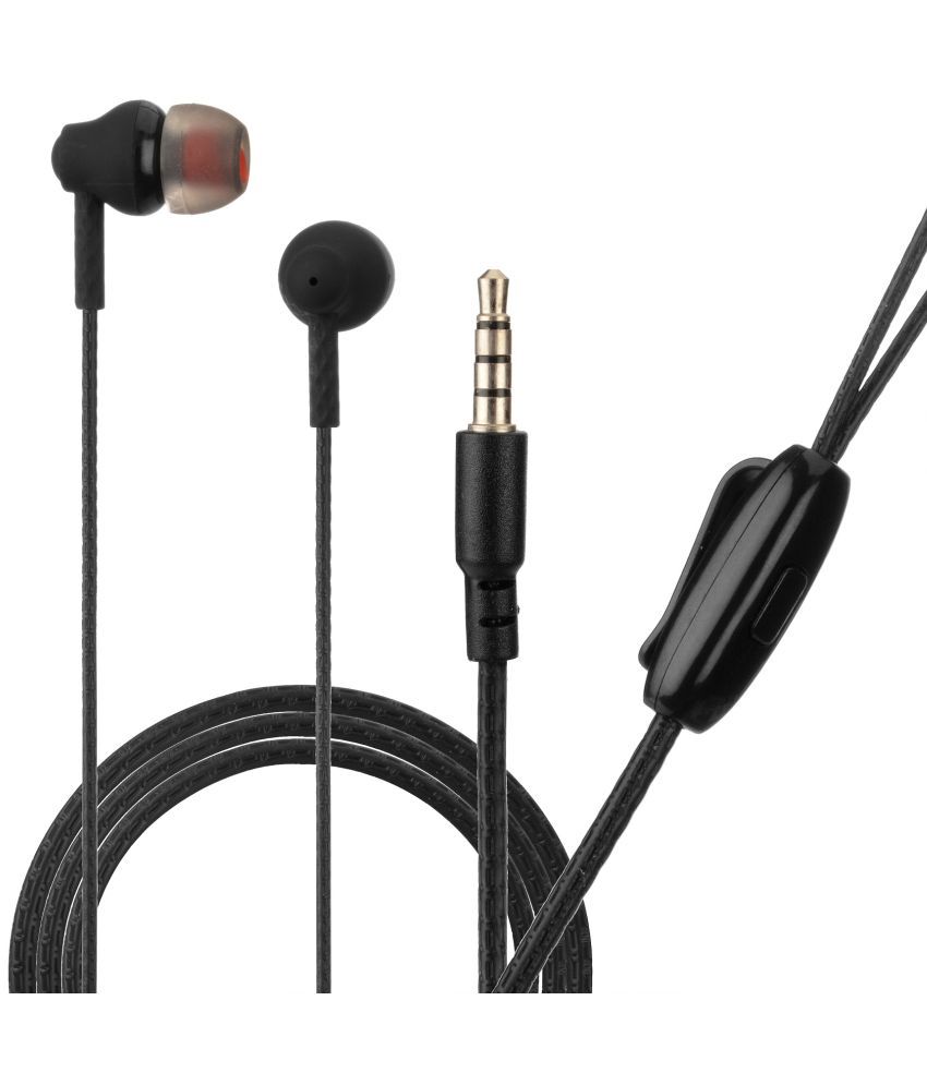 Vippo VH-27 TRANCE MUSIC Compatible ALL MOBILE In Ear Wired With Mic Headphones/Earphones Black