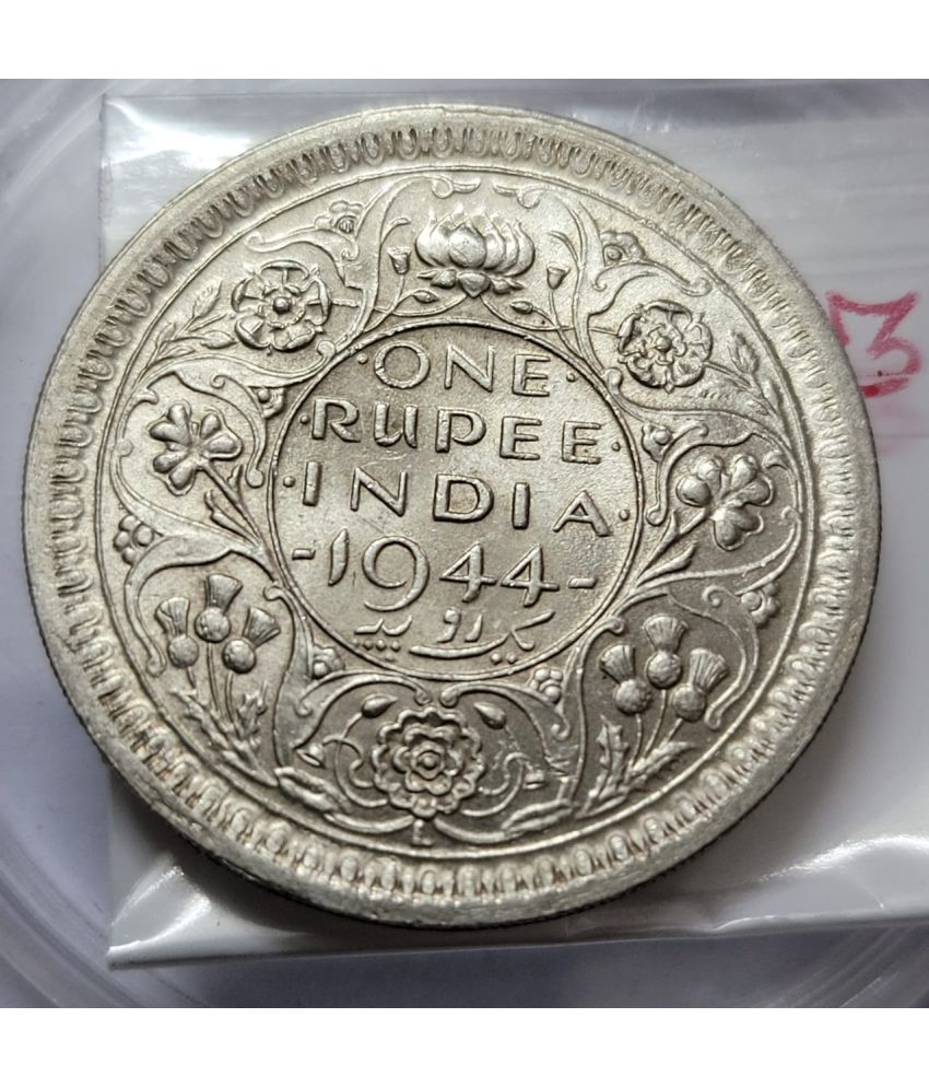 George Vi King Emperor One Rupee India 1944 Price British King Emperor George VI One Rupee 1944 Lahore Mint Silver Coin