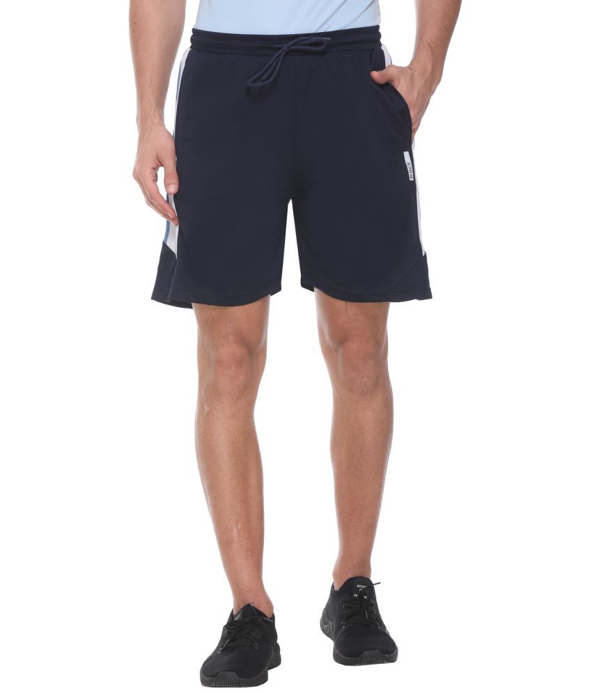 TEAM8 Navy Polyester Fitness Shorts