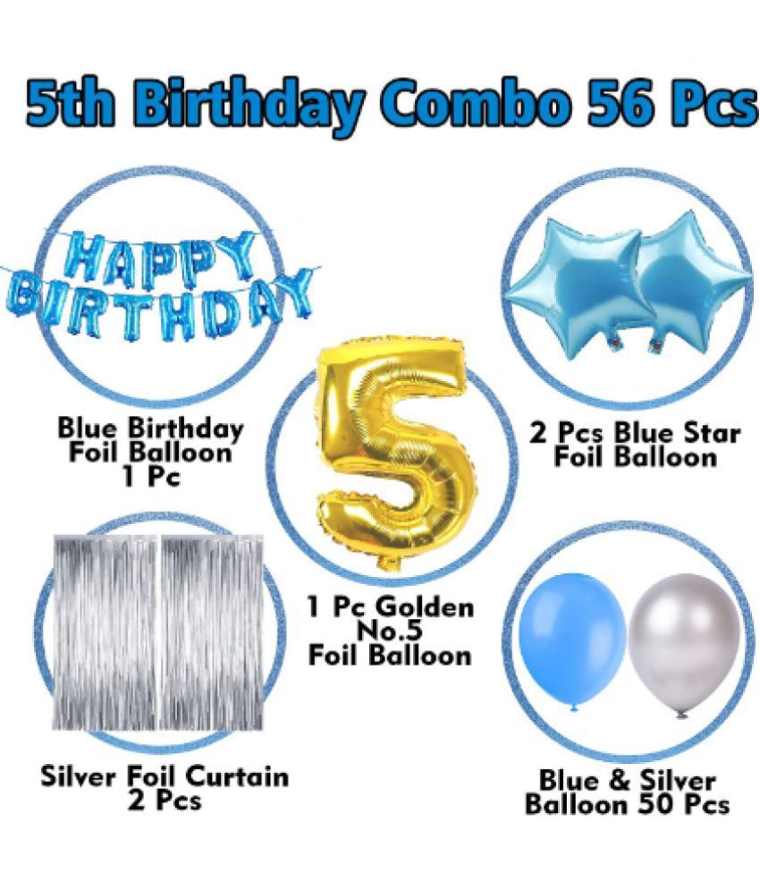 Blooms Mall 5th Birthday Decoration Items For Boys With Fairy Light