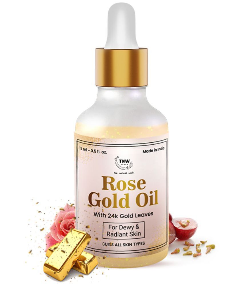     			TNW- The Natural Wash Non Sticky Rose Gold Oil for Glowing Face with Gold Leaf, 15ml