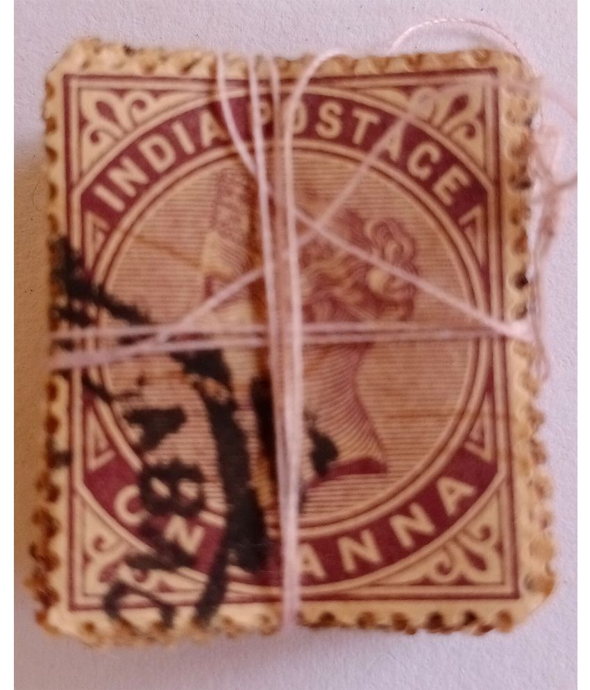     			100 Postage Vintage Stamps Lot - British India - Queen Victoria - 1 Anna - 1882