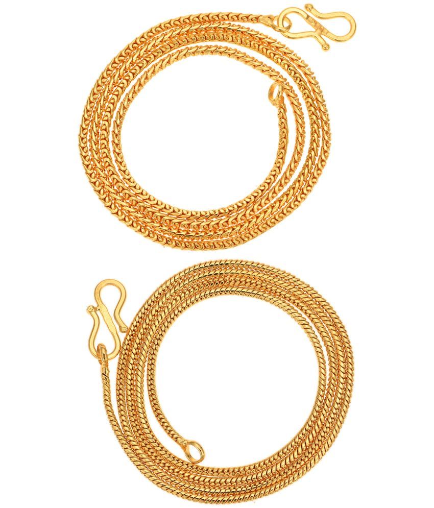     			AanyaCentric Combo of 2 Gold Plated 22inches Long Fashion Chain