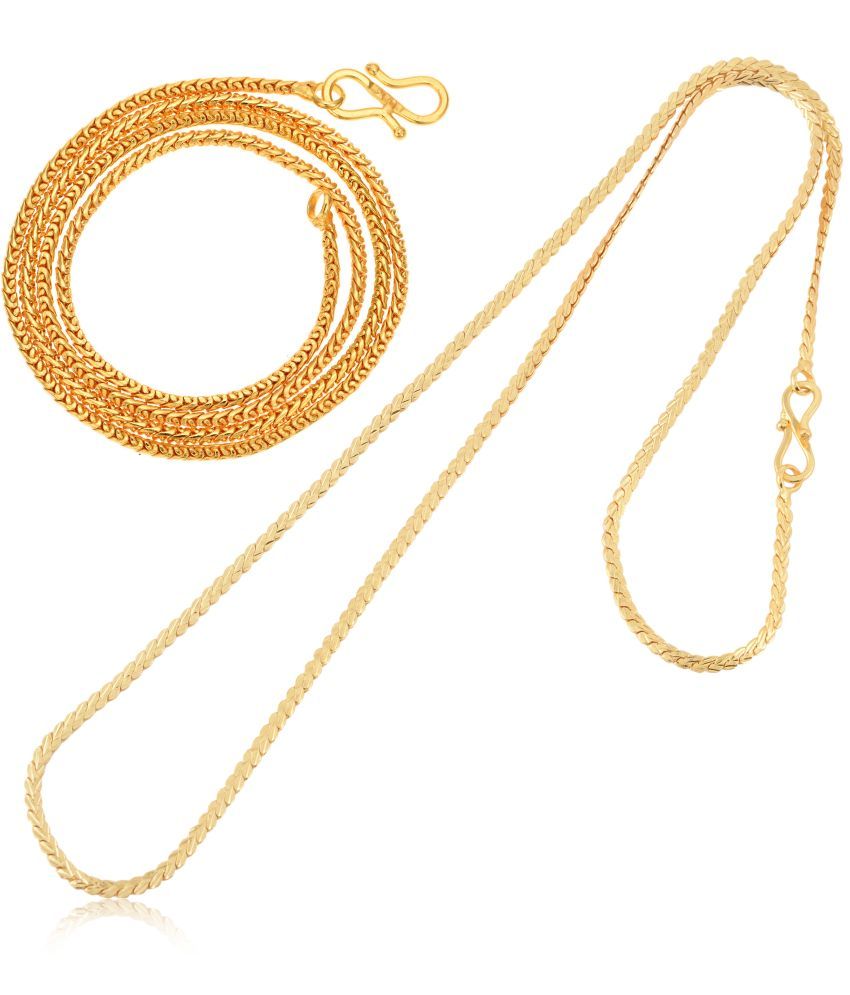     			AanyaCentric Combo of 2 Gold Plated 22inches Long Fashion Chain