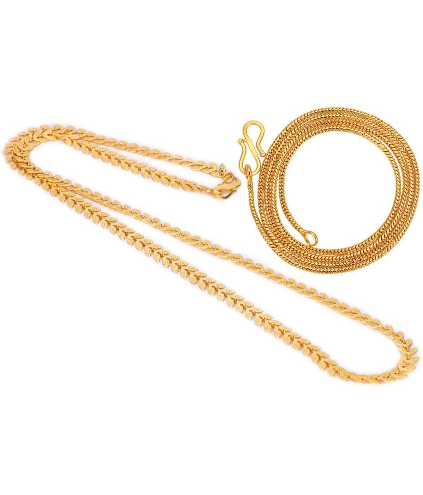     			AanyaCentric Combo of 2 Gold Plated 22inches Long Fashion Chain