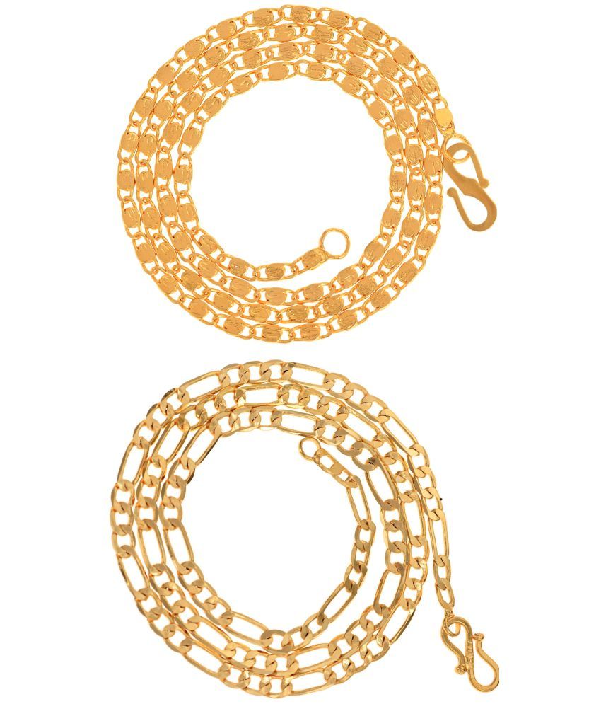     			AanyaCentric Combo of 2 Gold Plated 22inches Long Fashion Chain