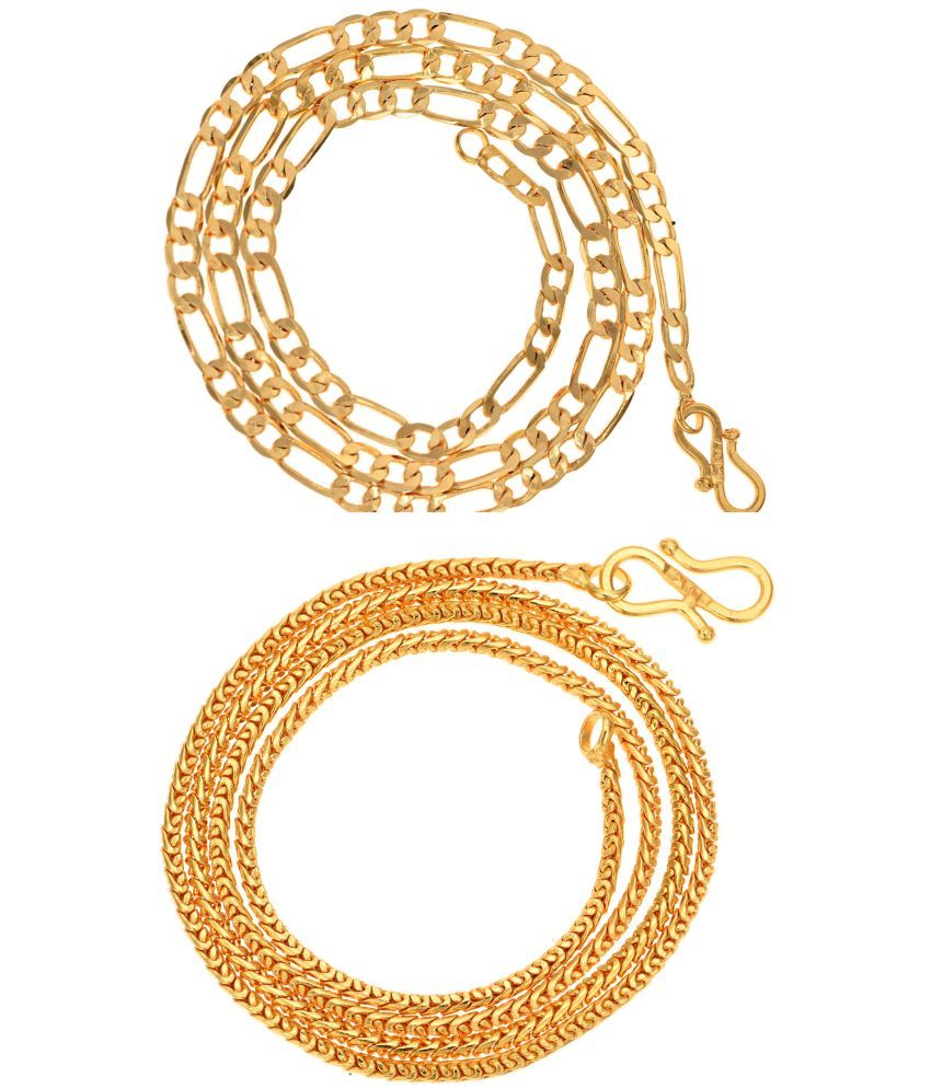     			AanyaCentric Combo of 2 Gold Plated 22inches Long Fashion Chain