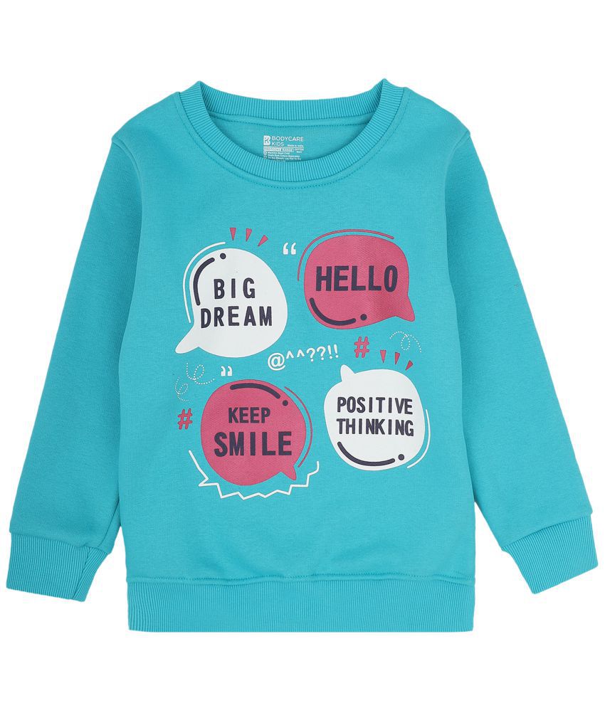     			GIRLS SWEAT SHIRT ROUND NECK FULL SLEEVES SOLID SEA GREEN