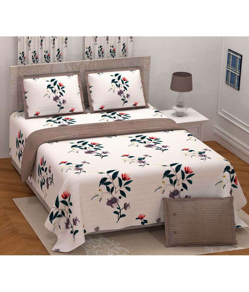     			Uniqchoice Cotton Double Bedsheet with 2 Pillow Covers ( 270 cm x 255 cm )