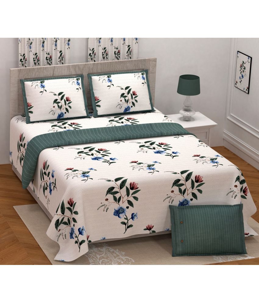     			Uniqchoice Cotton Double Bedsheet with 2 Pillow Covers ( 270 cm x 255 cm )