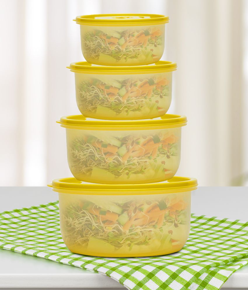     			HOMETALES Microvent Multi-purpose Container 1800ml, 1100ml, 680ml, 360ml, Yellow (4U)