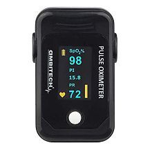 AmbiTech High Accuracy Fingertip Pulse Oximeter, SpO2, Perfusion Index with OLED Display (Made in India-Black) (1 YEAR WARRANTY)