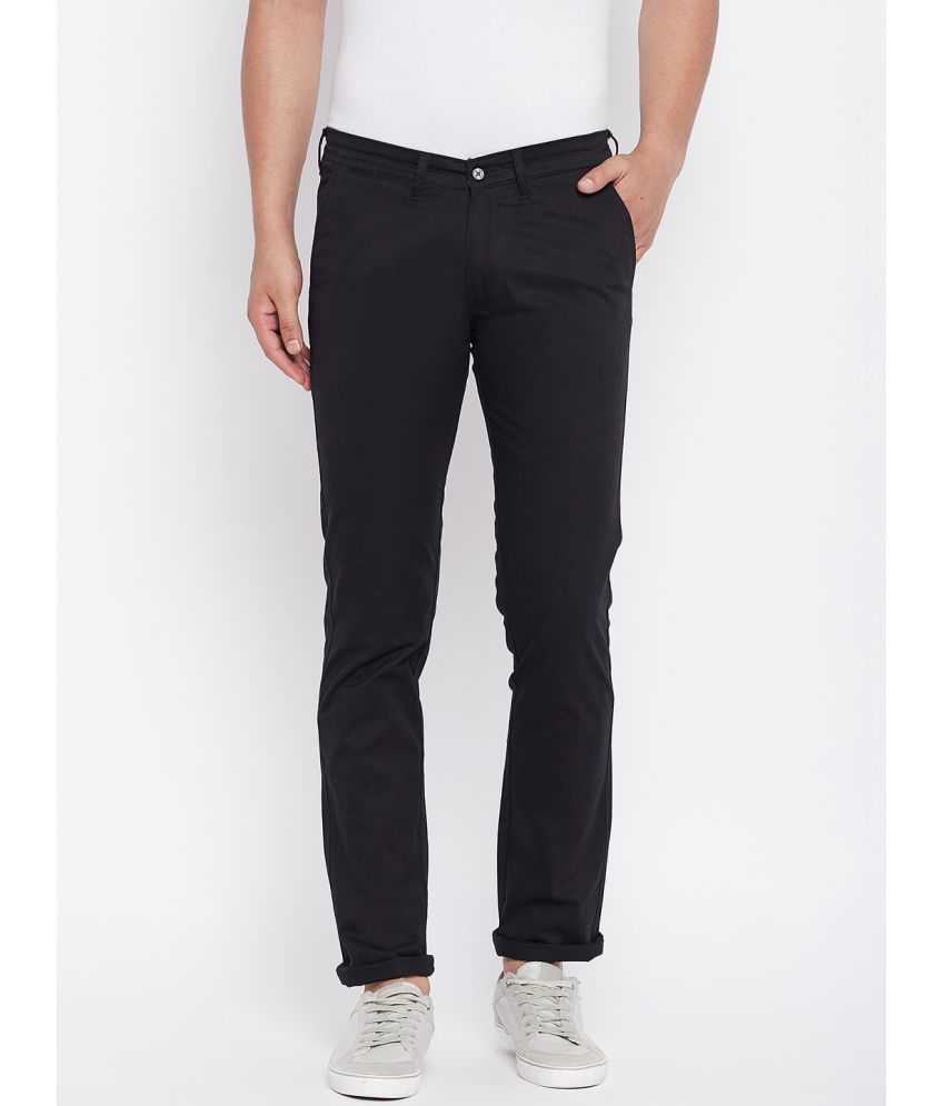     			Duke Black Slim -Fit Trousers