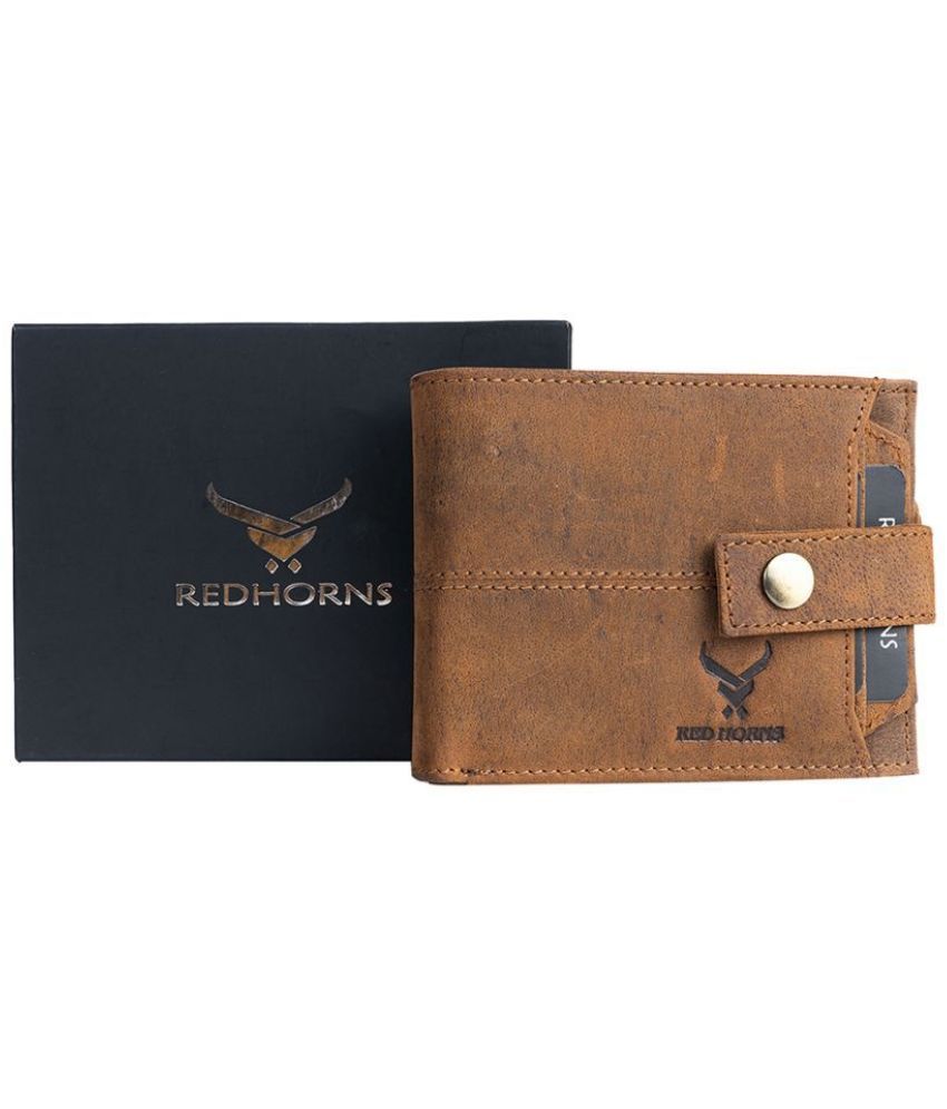     			REDHORNS Leather Crazy Brown Casual Traveller Wallet