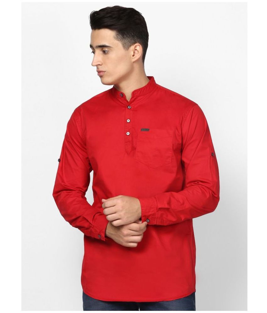     			Urbano Fashion 100 Percent Cotton Red Shirt Single