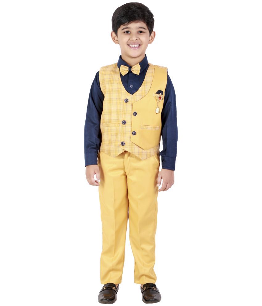     			Fourfolds Pack of 1 Boys Cotton Blend ( Yellow )