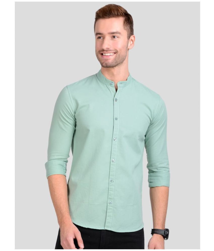     			Paul Street Cotton Blend Green Shirt Single