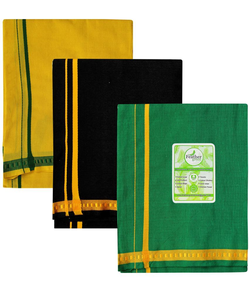     			Feather Green Multi Dhoti