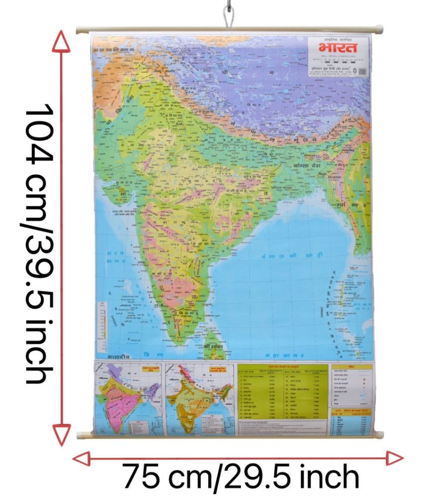 India & World Map ( Both Political & Physical ) Laminated Wall Chart